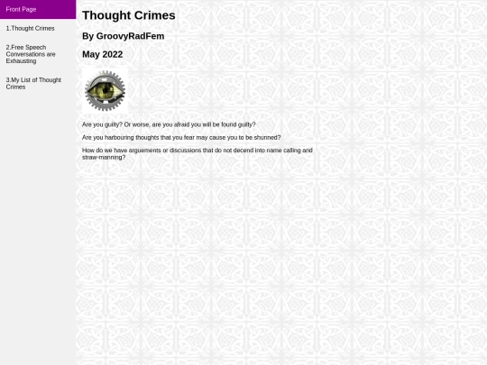 Thought Crime Zine/frontpage-tc screenshot