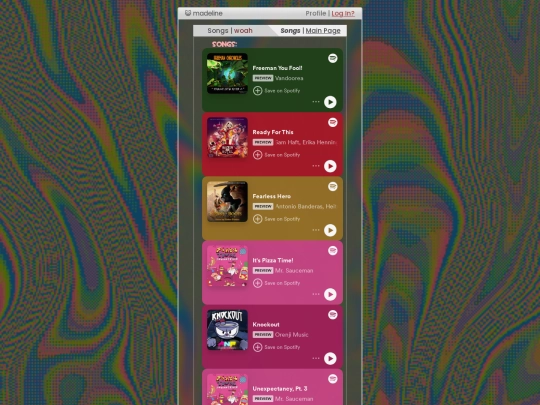 songs screenshot