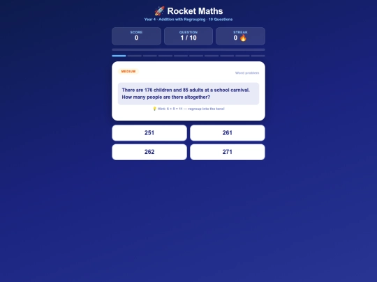 rocket-maths-game screenshot