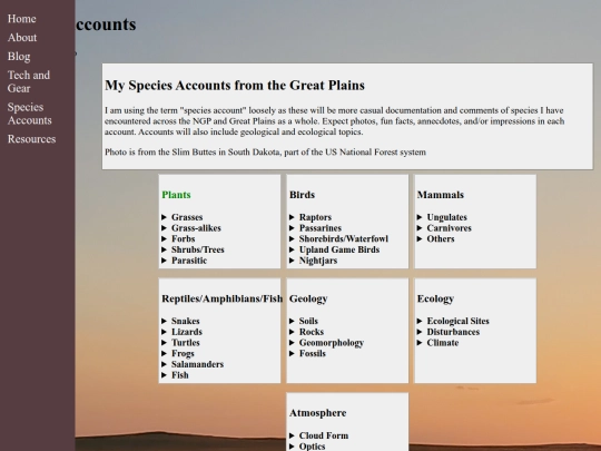 Species screenshot