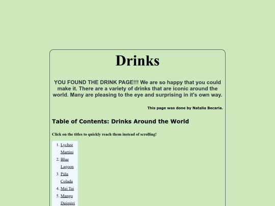 drinks screenshot