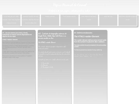 HTML5/Página personal de Carmel screenshot