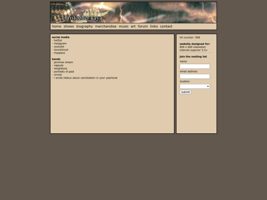 links screenshot
