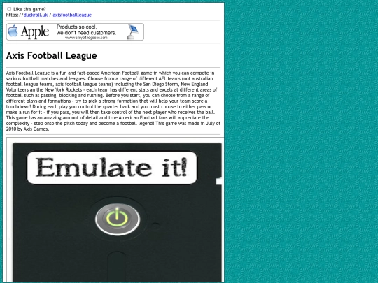 axisfootballleague screenshot