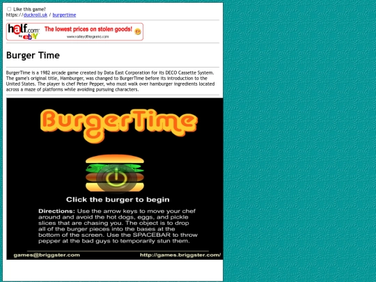 burgertime screenshot