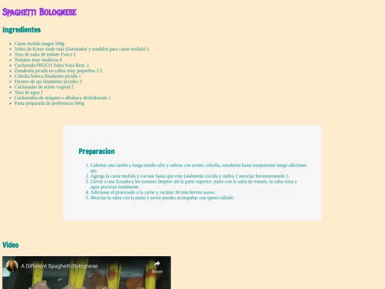 RECETARIO/SpaghettiBolognese screenshot