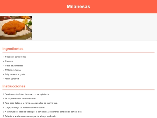 Recetario/milanesas screenshot
