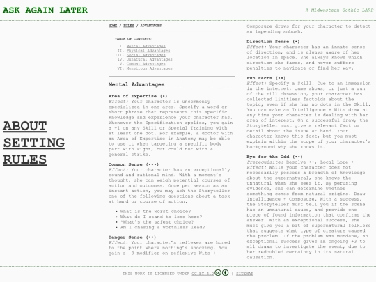 rules/advantages screenshot