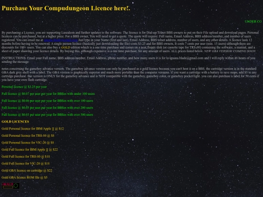 licence screenshot