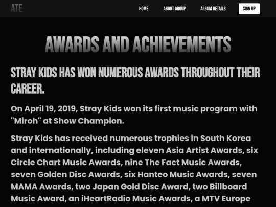 awards screenshot