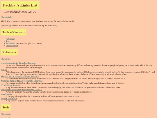 links screenshot