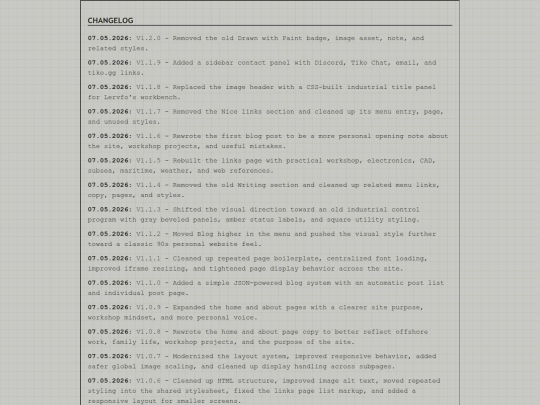 Changelog screenshot