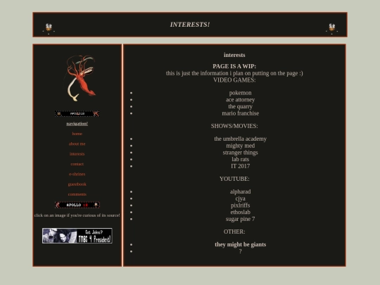 interests screenshot
