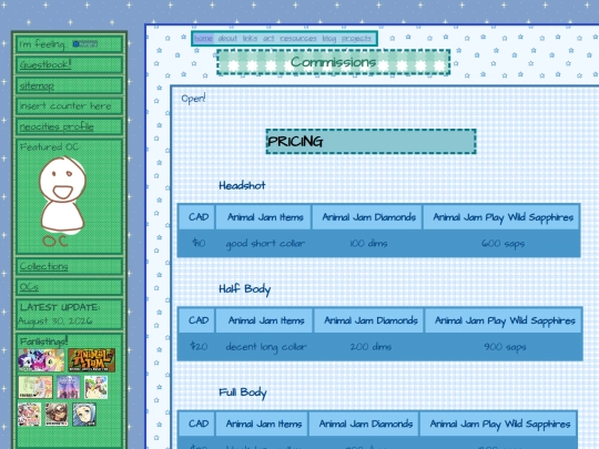 commissions screenshot