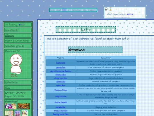 links screenshot