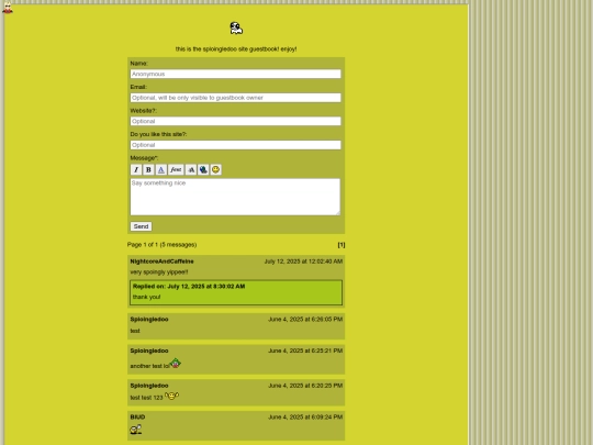 guestbook screenshot