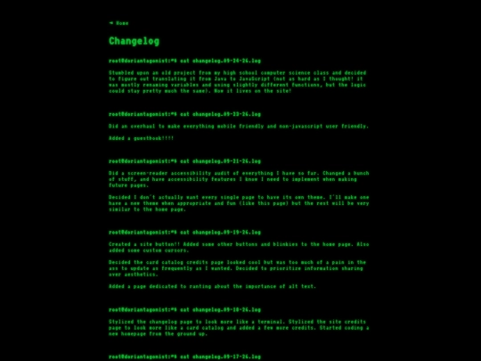 pages/changelog screenshot