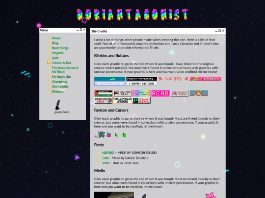 pages/credits screenshot