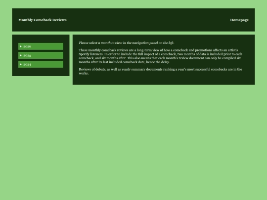 MonthlyComebackReviews screenshot