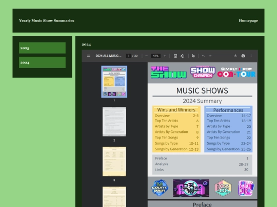YearlyMusicShowSummaries/2024 screenshot