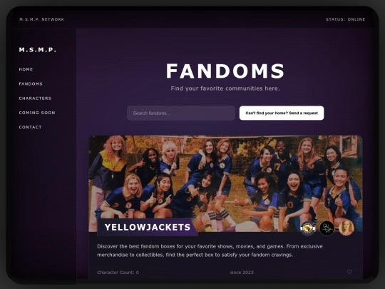 fandom-page/fandoms screenshot