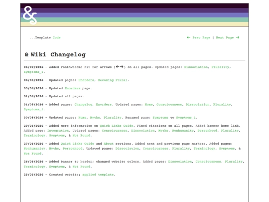 changelog screenshot