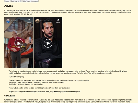 Advice screenshot
