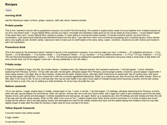 recipes screenshot