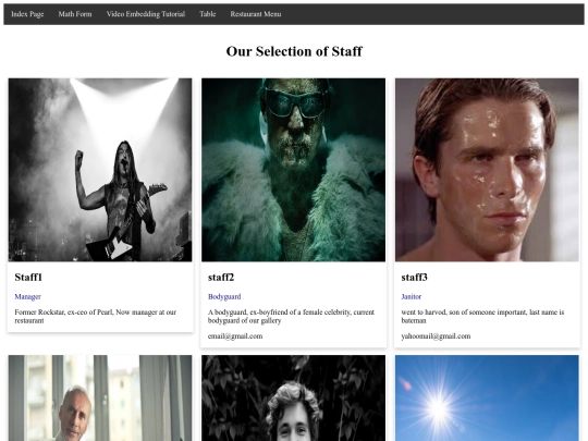 staff page /Navigation screenshot