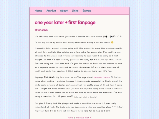 posts/2025-10-13-one-year-later-first-fanpage screenshot