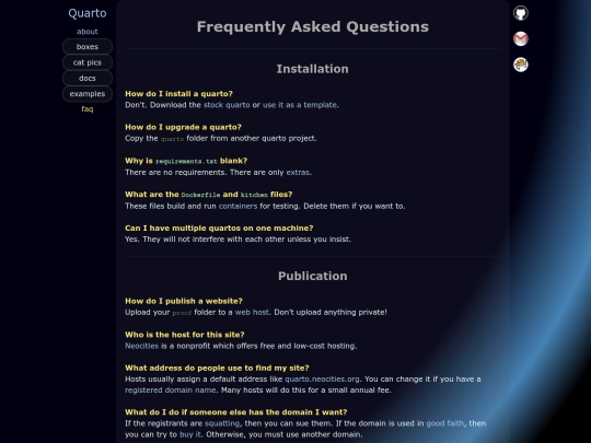 faq screenshot