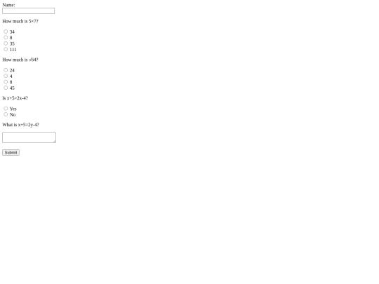 mathtest screenshot
