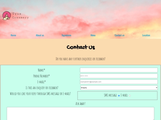contact us screenshot