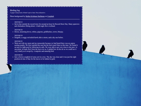 birdlog screenshot