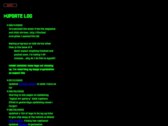 Updatelog screenshot