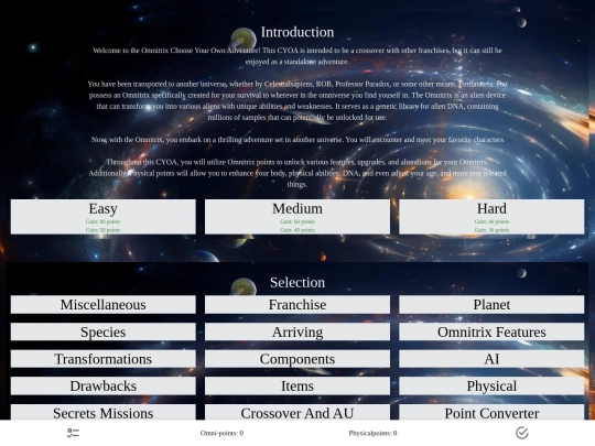 CYOAs/Omnitrix CYOA 0.42 screenshot