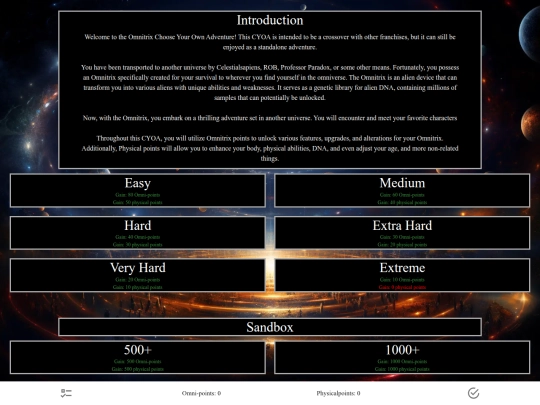 CYOAs/Omnitrix ICYOA 1.75 screenshot