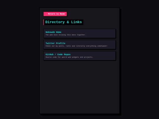 Links screenshot