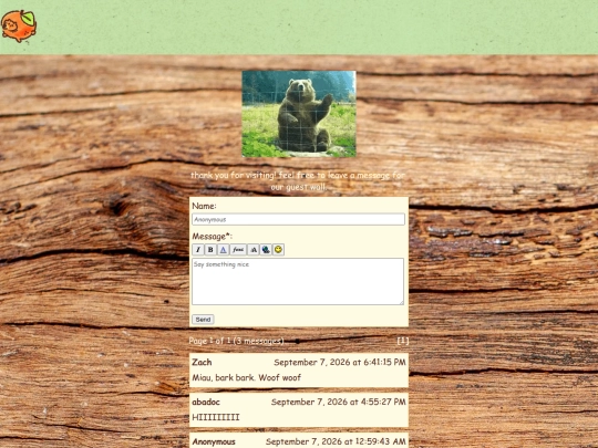 guestbook screenshot