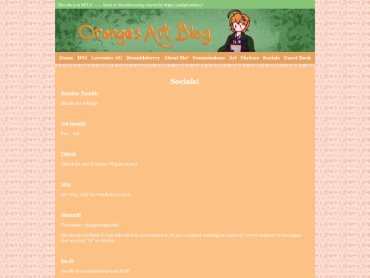 Socials screenshot