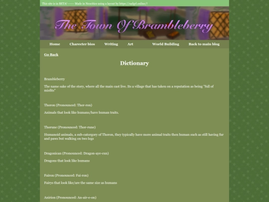Town of brambleberry/worldbuilding/Dic screenshot