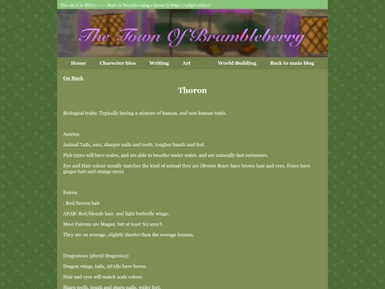 Town of brambleberry/worldbuilding/Therian screenshot
