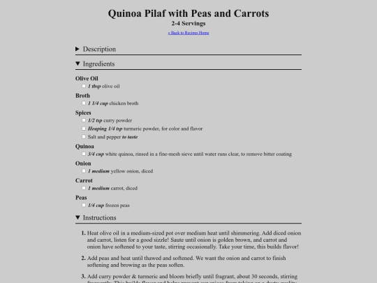kitchen/quinoa-pilaf screenshot