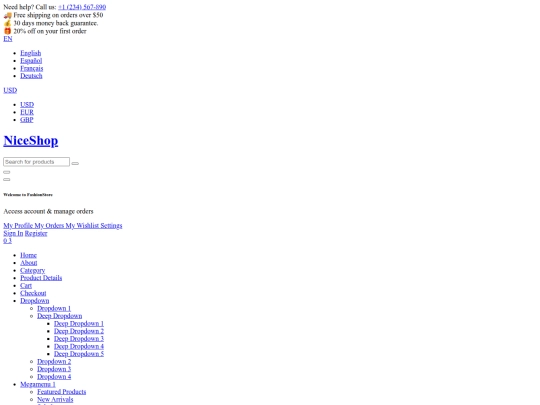 NiceShop1/NiceShop/other.html/payment-methods screenshot