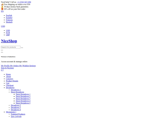 NiceShop1/NiceShop/other.html/shiping-info screenshot