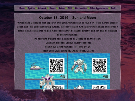 shrines/pokemon/pods/games screenshot