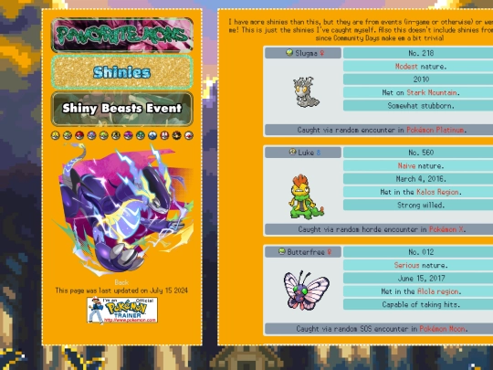 shrines/pokemon/shinies screenshot