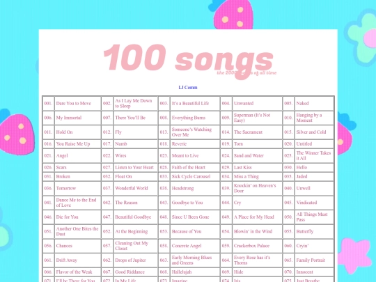 writing/100songs screenshot