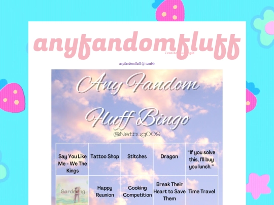 writing/anyfandomfluffbingo screenshot