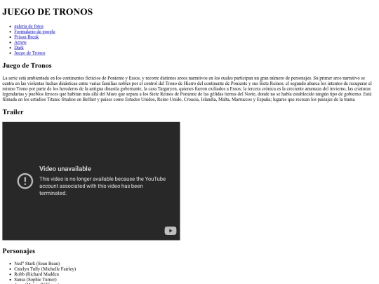 pagina 4 Juego de Tronos screenshot
